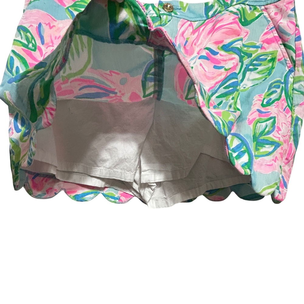 Lilly Pulitzer Skort 16 Splendor in the Sand Floral Scalloped Hem Preppy Resort - Picture 5 of 10